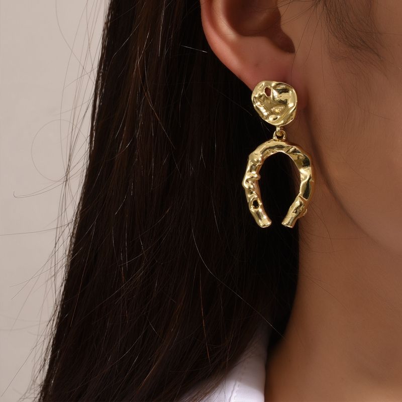 Fashion Geometric U-shaped Metal Earrings