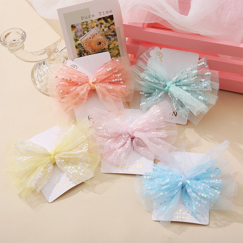 Korean Bowknot Fishnet Lace Children's Hairpin