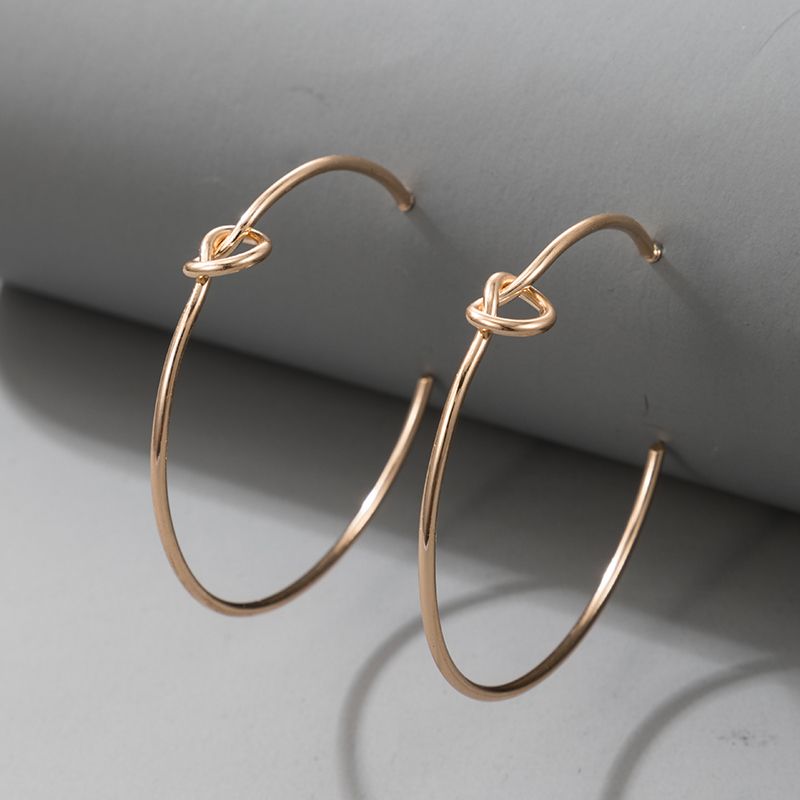 New Fashion Style Simple Knotted Large Circle Geometric Earrings