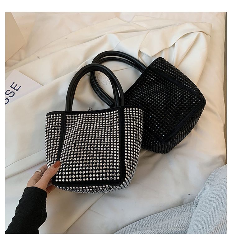 Fashion Studded With Diamonds Small Square Bag