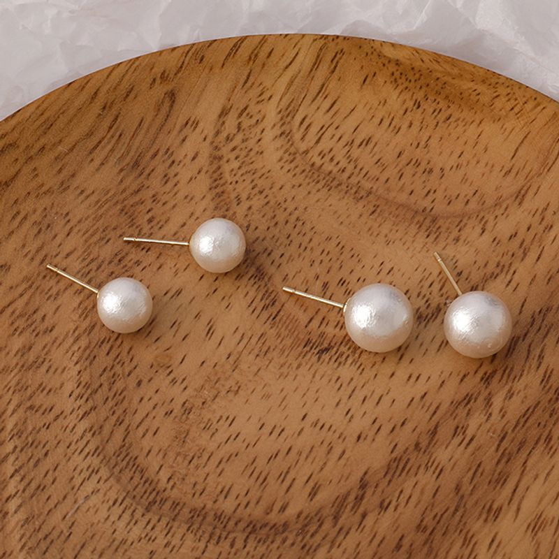 Boucles D&#39;oreilles Simples En Alliage De Perles Blanches En Gros