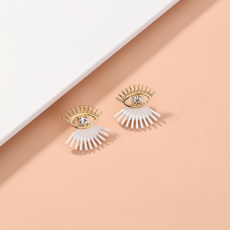 Fashion Diamond-studded Rhinestone Eyelashes Earrings