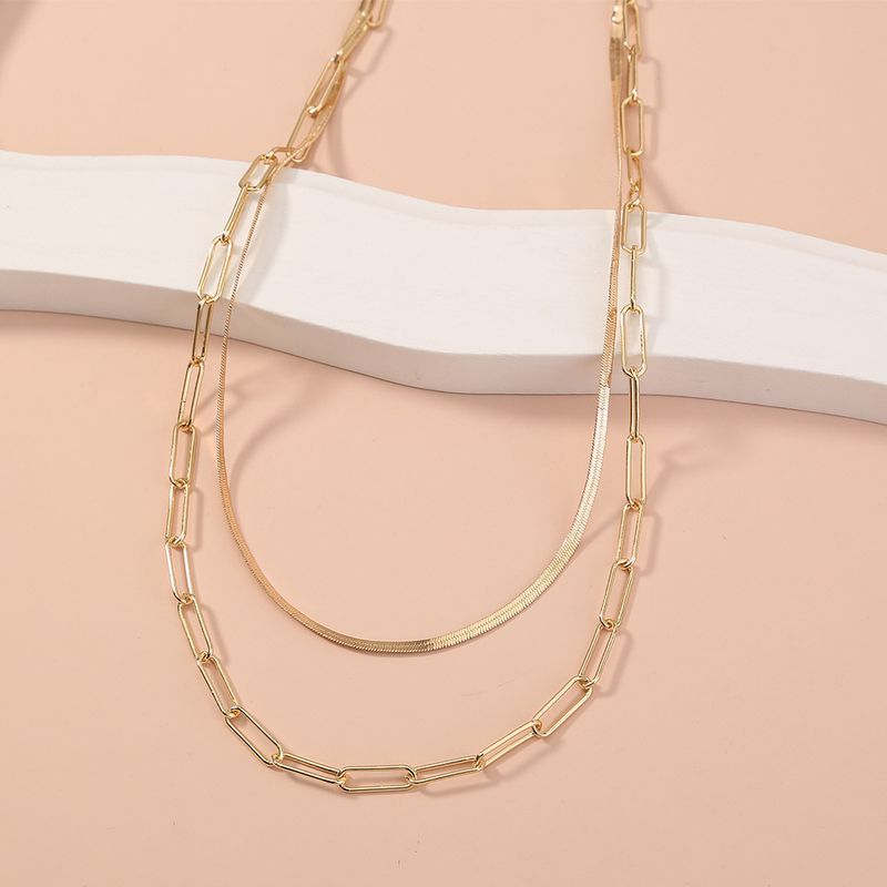 Fashion Gold Wire Lattice Multi-layer Necklace