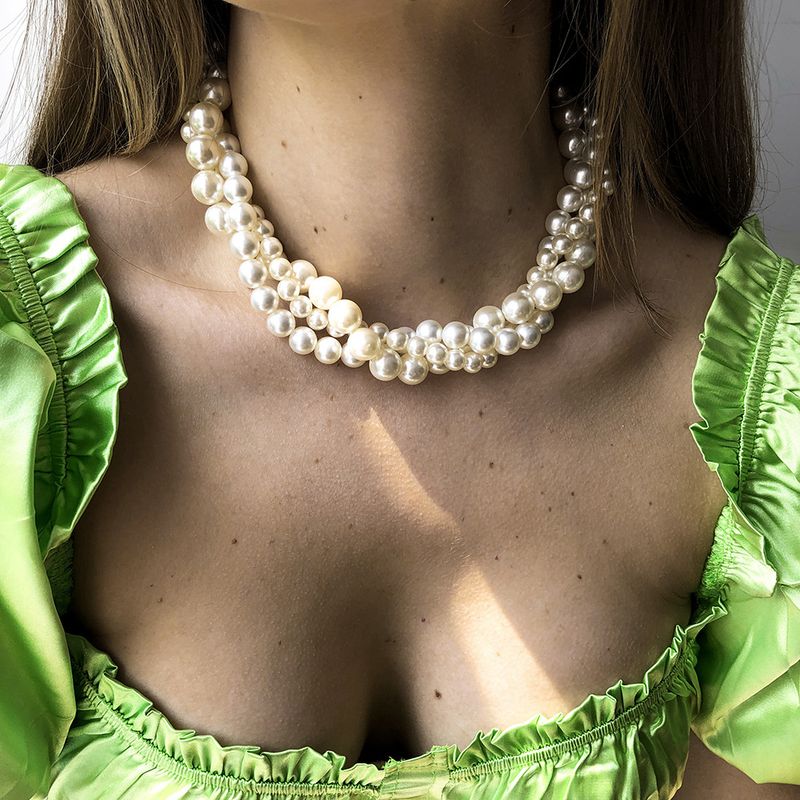 Collier De Perles Multicouche Simple À La Mode