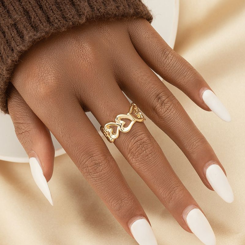 Fashion Alloy Heart Shape Ring