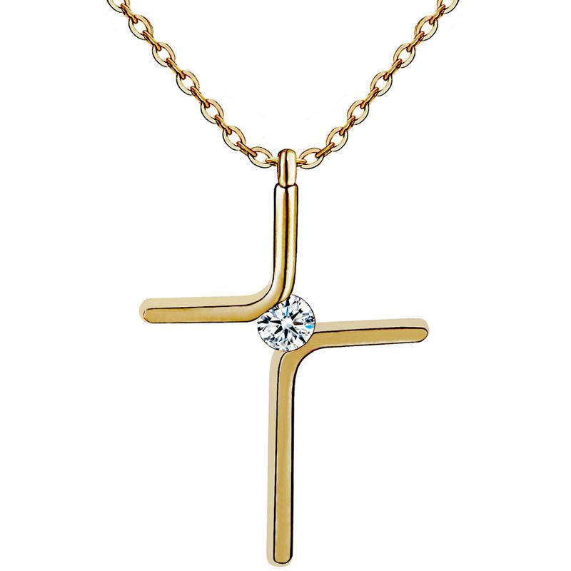 New Simple Cross Pendant Titanium Steel Necklace