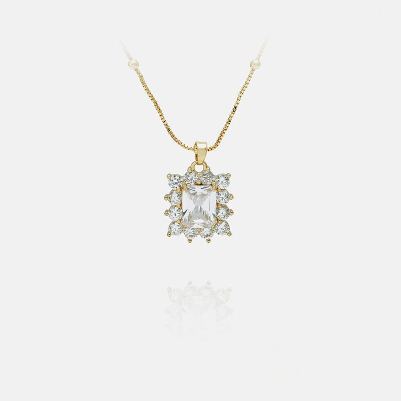 Fashion Gold-plated Geometric Zircon Necklace Wholesale