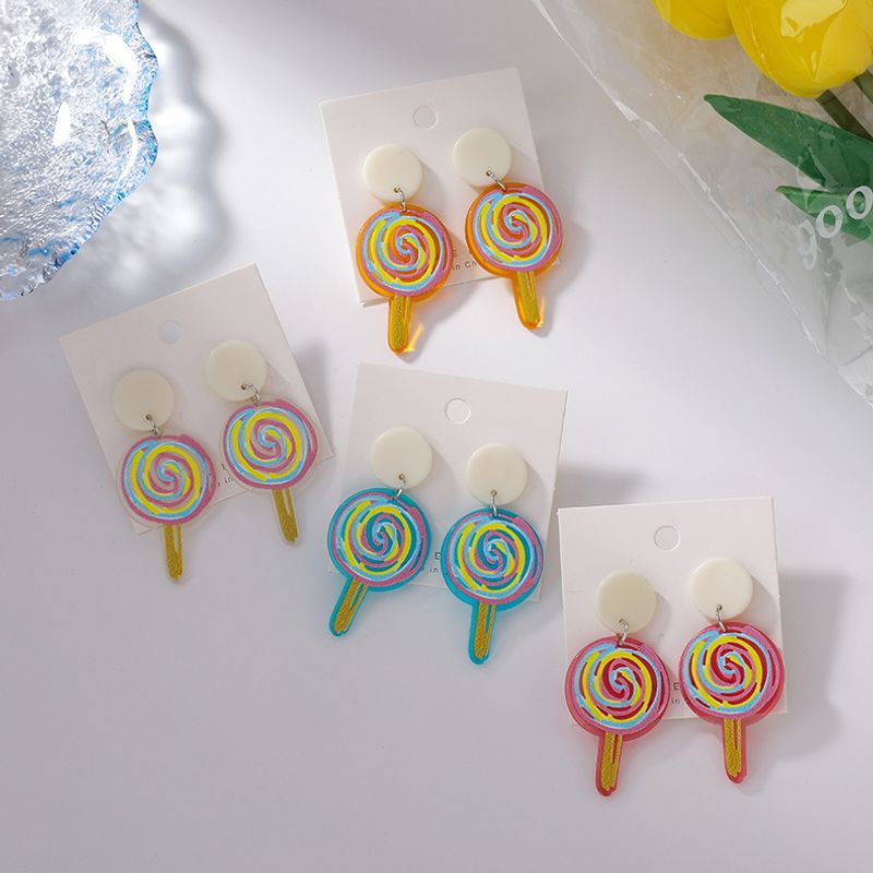Korean Hand-painted Acrylic Stick Candy Color Earring