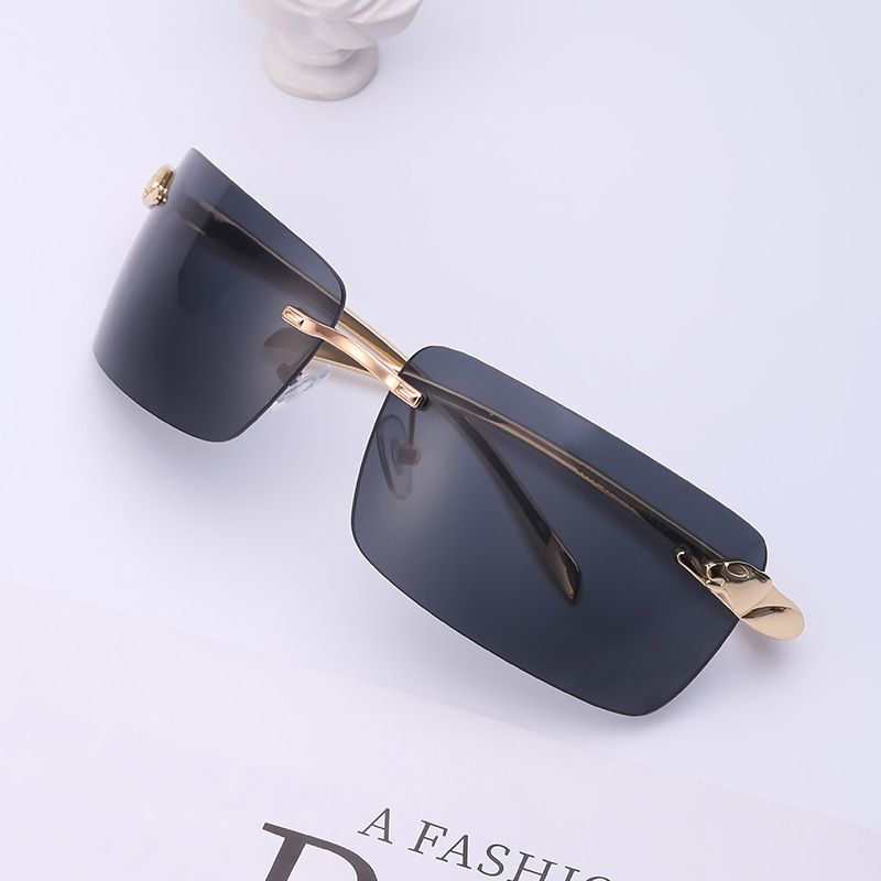 Fashion Frameless Big Curvature Square Sunglasses