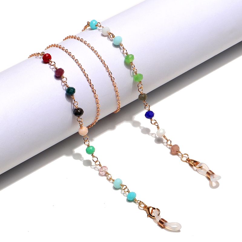 Fashion Colorful Crystal  Metal Glasses Rope