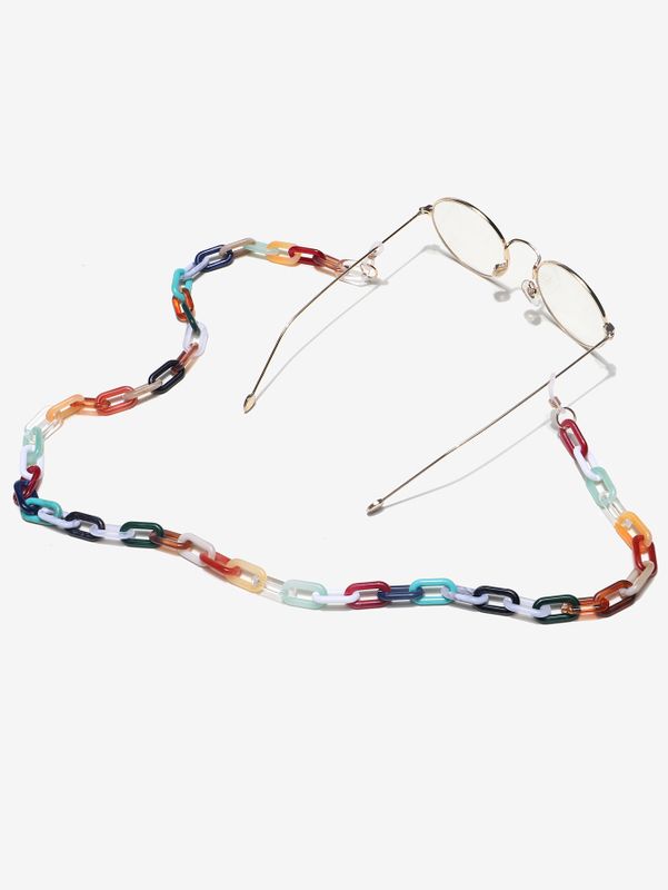 Retro Mixed Color Acrylic Two-color Glasses Chain