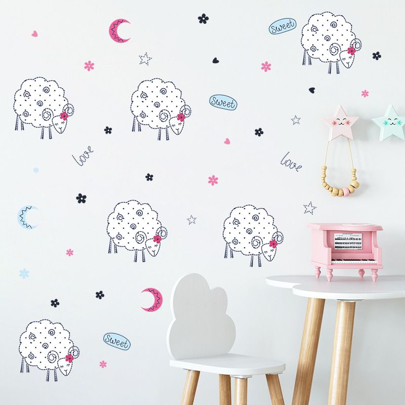 New Goodnight Sheep Star Moon Children's Bedroom Decorative Wall Sticker