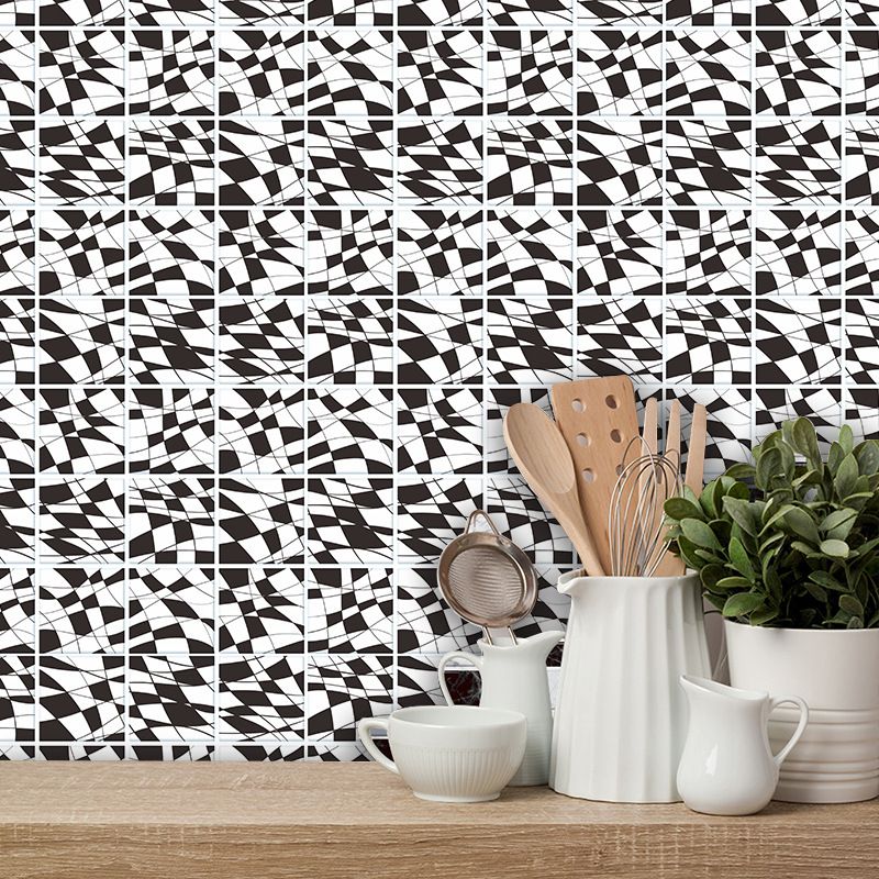 Retro Black And White Pattern Tile Wall Floor Decoration Stickers