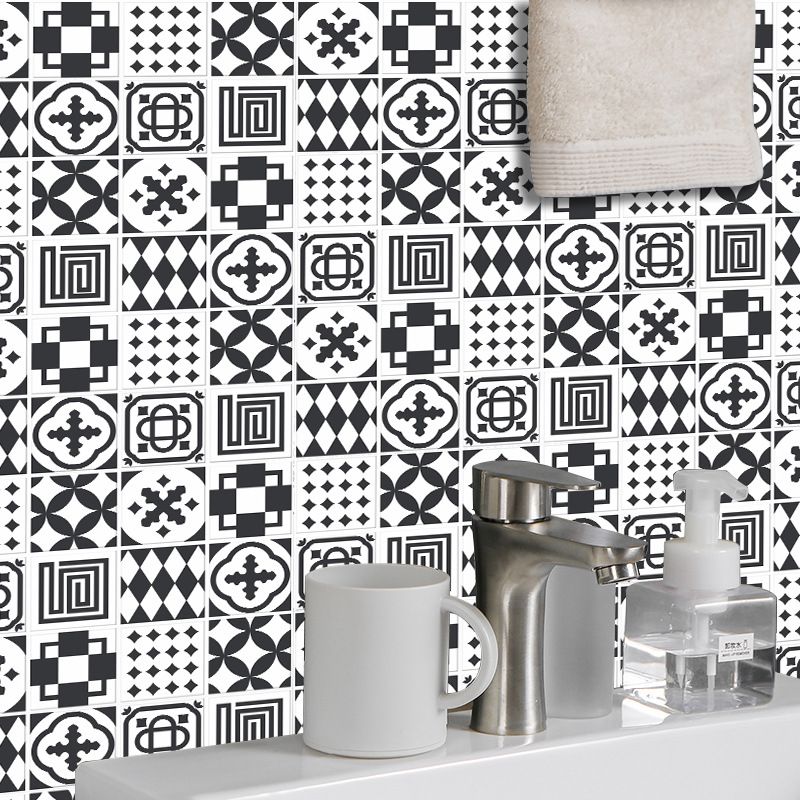 Fashion Contrast Color Geometric Tile Decoration Wall Stickers