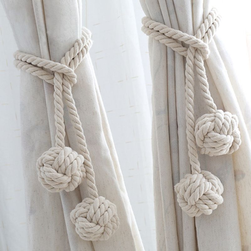 Simple Hand-woven Cotton String Ball Tie-up Curtain Decoration Wholesale