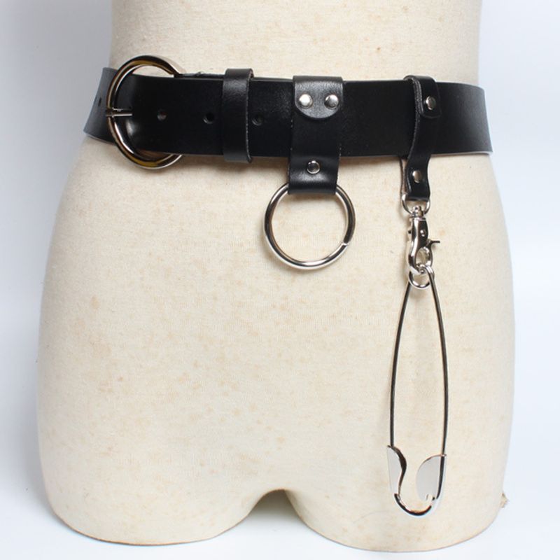 Fashion Casual Pin Buckle Coat Pants Wide Waist Belt