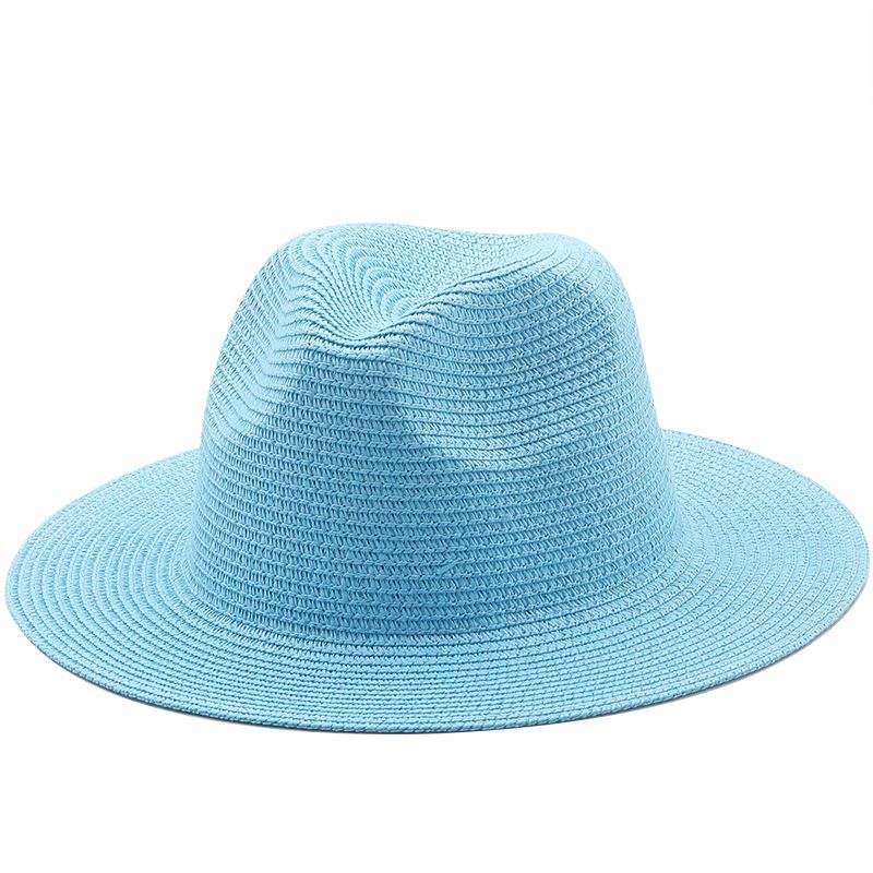 Sombrero De Paja De Ala Grande Tejido De Color Sólido De Estilo Coreano