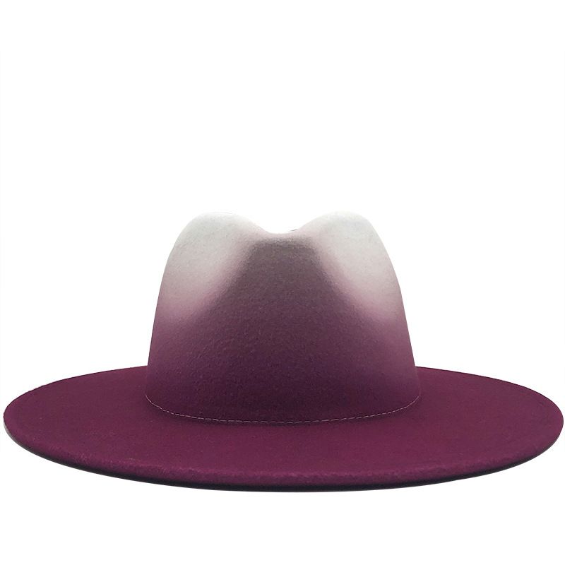 Fashion Woolen Gradient Color Felt Hat