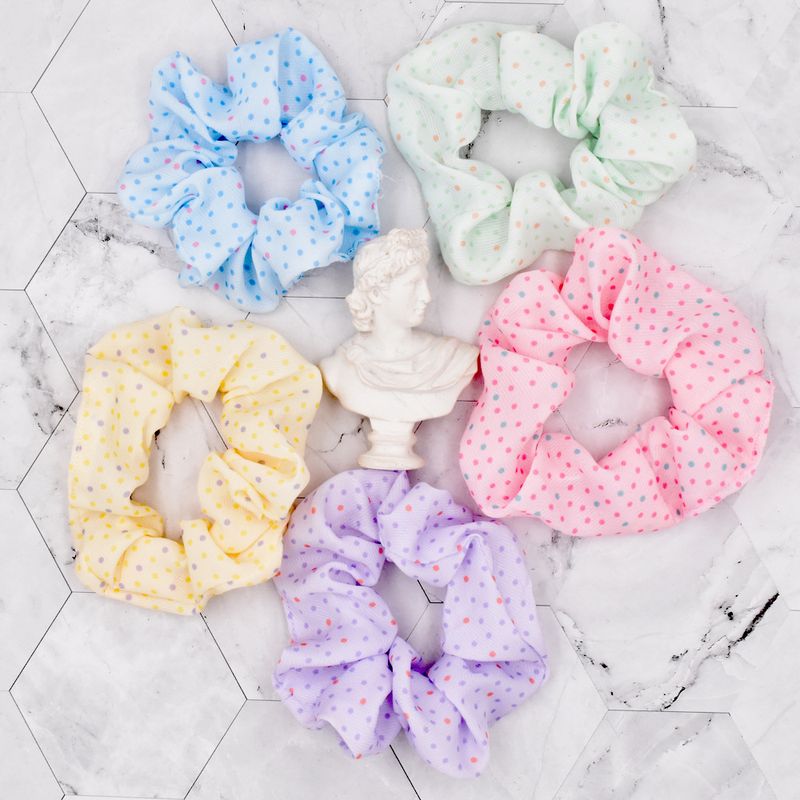 Korean Style Color Polka Dot Fabric Hair Rope