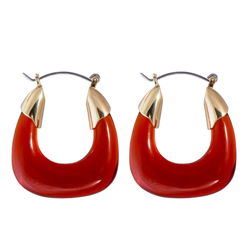 Exaggerated Transparent Resin U-shaped Earrings