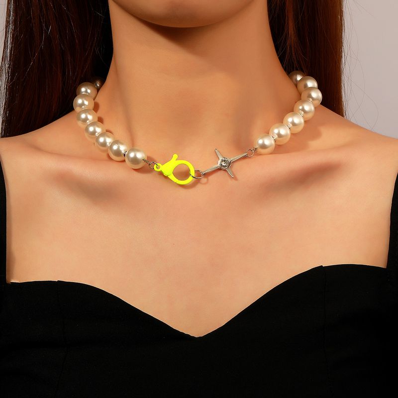 Einfache Große Perlenkette Kurze Halskette