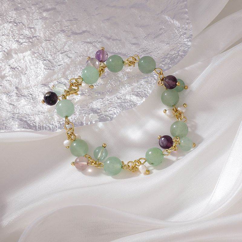 Bracelet De Perles Vertes À Un Seul Cercle De Style Coréen