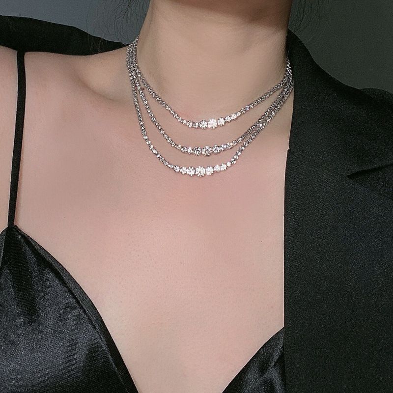 Collar De Cristal De Diamante Lleno De Múltiples Capas De Moda Al Por Mayor