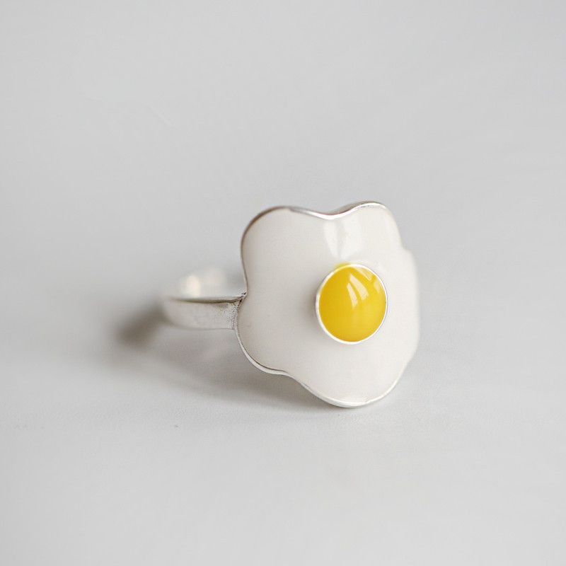 Korea Cute Poached Egg Open Ring