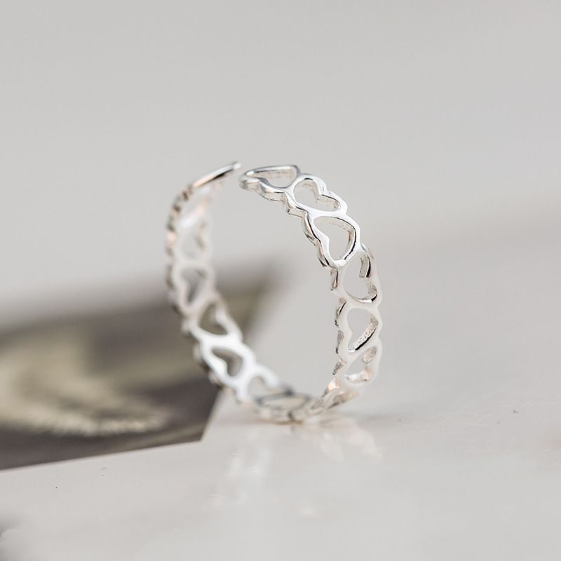 Korean Fashion Hollow Heart Open Ring