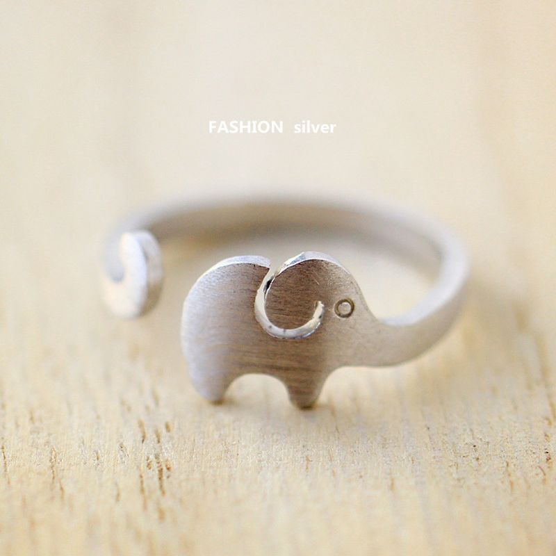 Simple Fashion Animal Elephant Open Ring