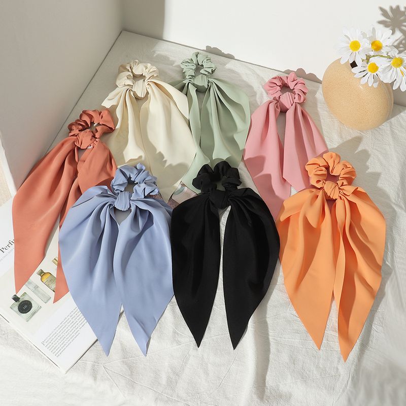 Korean Style Solid Color Bow Ribbon Head Rope