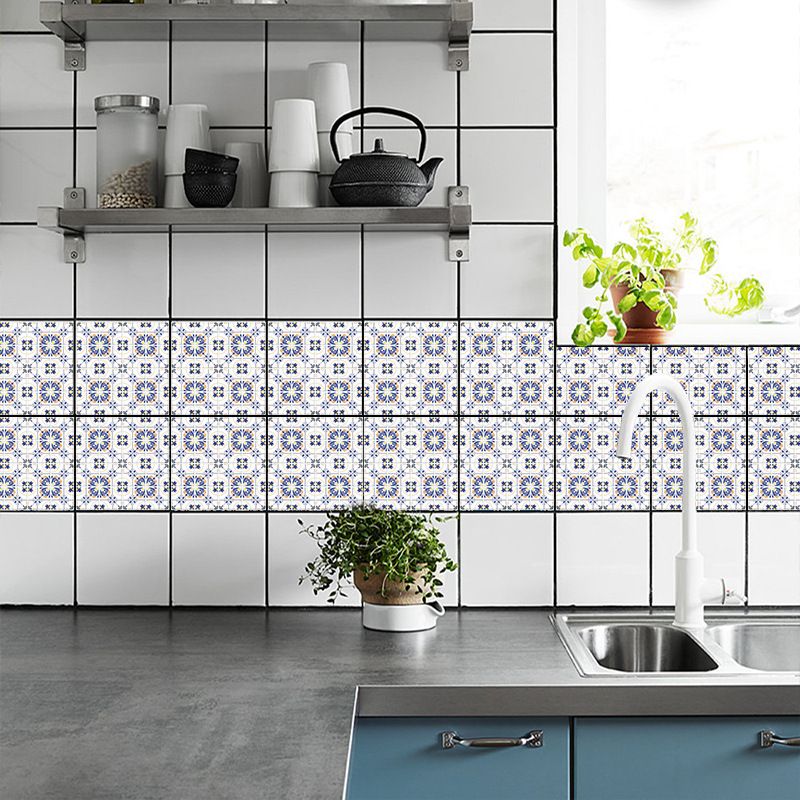 Cz41 Blue Pattern Tile Refurbishing Sticker Kitchen Bathroom And Dormitory Dining Room Wall Floor Decorative Wall Sticker