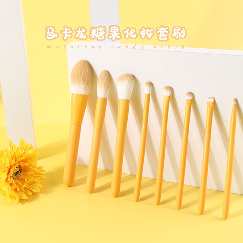 Großhandel Einfaches Vierfarbiges 10 Tragbares Make-up-pinsel-set