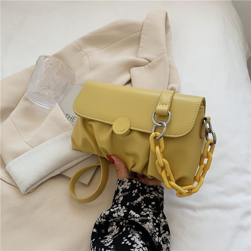 Simple Casual Fold Shoulder Small Square Bag