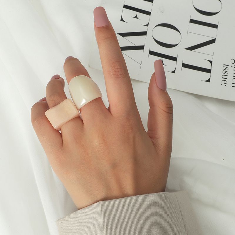 Korean Fashion Simple Plain Ring 2-piece Ring