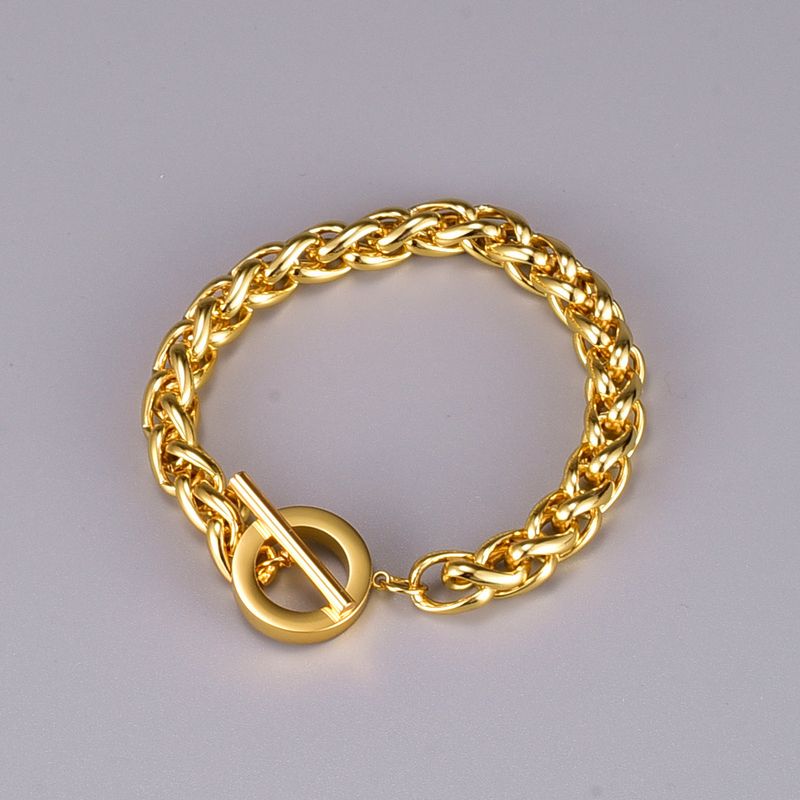 S17 Wholesale European And American Retro Simplicity Fashionable Thick Chain Fashion Personality Ins Blogger Net Red 18k Titanium Steel Bracelet