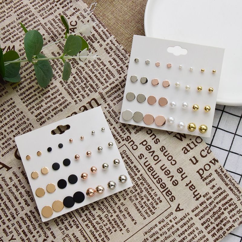 Fashion Round Alloy 16 Pairs Of Earrings Set Wholesale