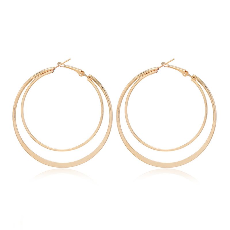 Simple Fashion Double-layer Circle Alloy Earrings