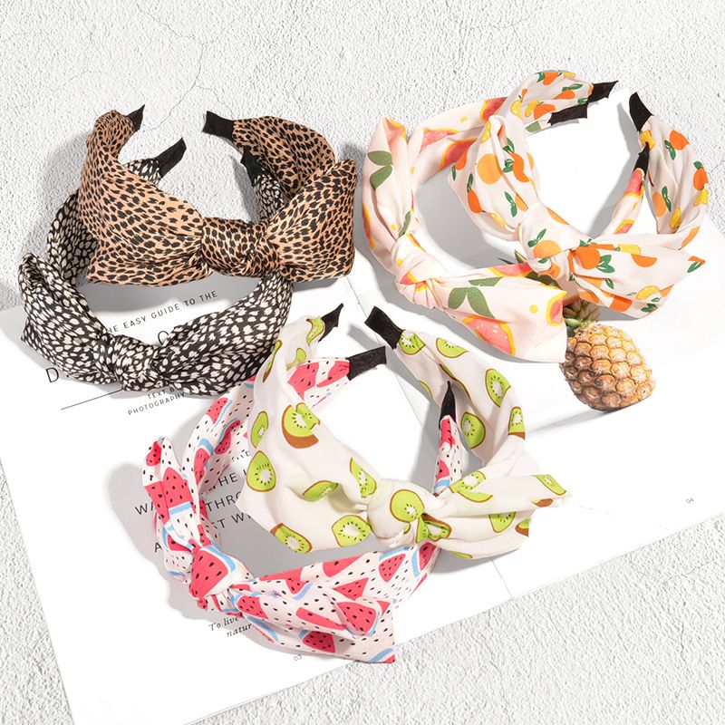 Simple Leopard Fruit Printing Knotted Headband