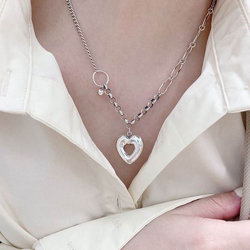 Collier Chaîne Clavicule Coeur Creux De Style Coréen
