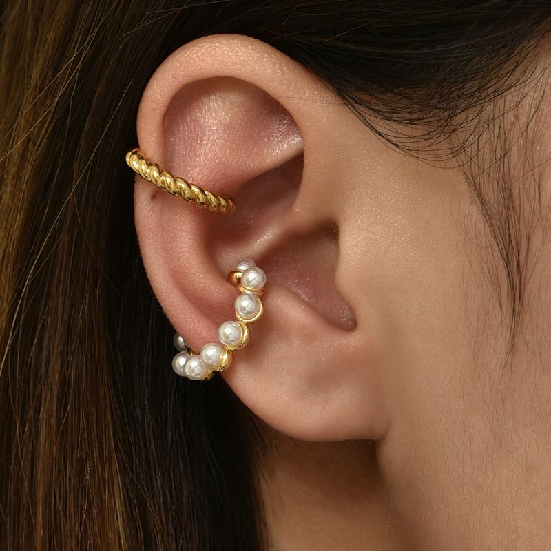 Großhandel Schmuck Einfache Perle Ohrclip Set Nihaojewelry