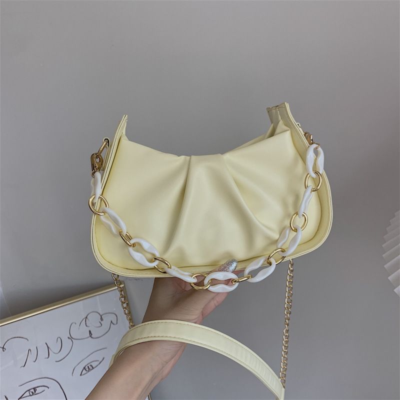 Korean Acrylic Chain Solid Color Underarm Bag