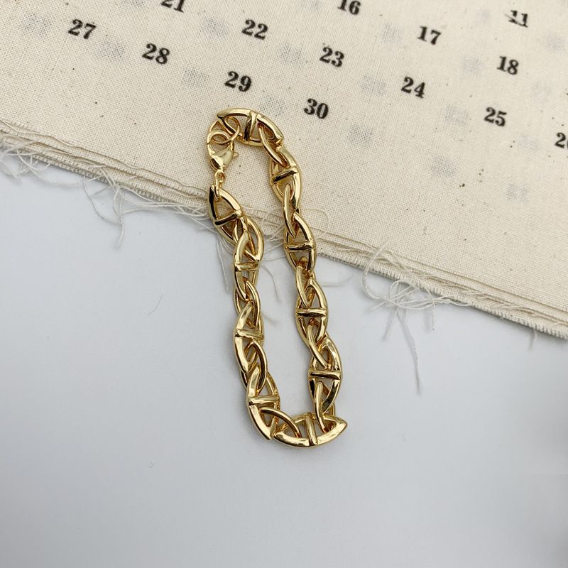Fashion Stacking Hollow Thick Chain Copper Bracelet