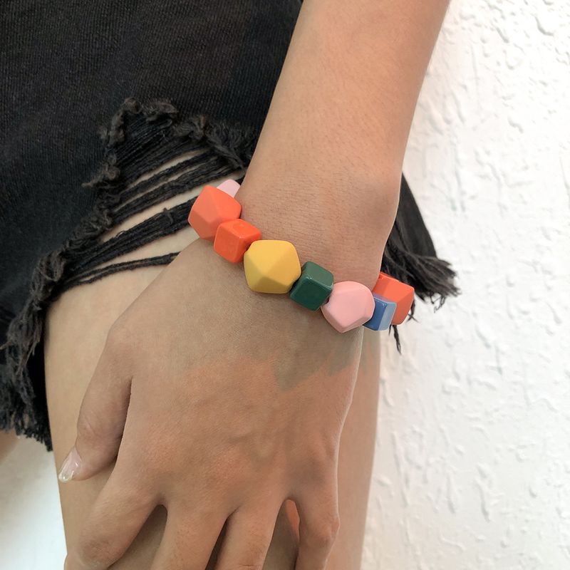 Simple Color Geometric Resin Bracelet
