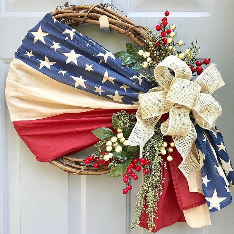 Fashion Independence Day Bow Wreath Decoration