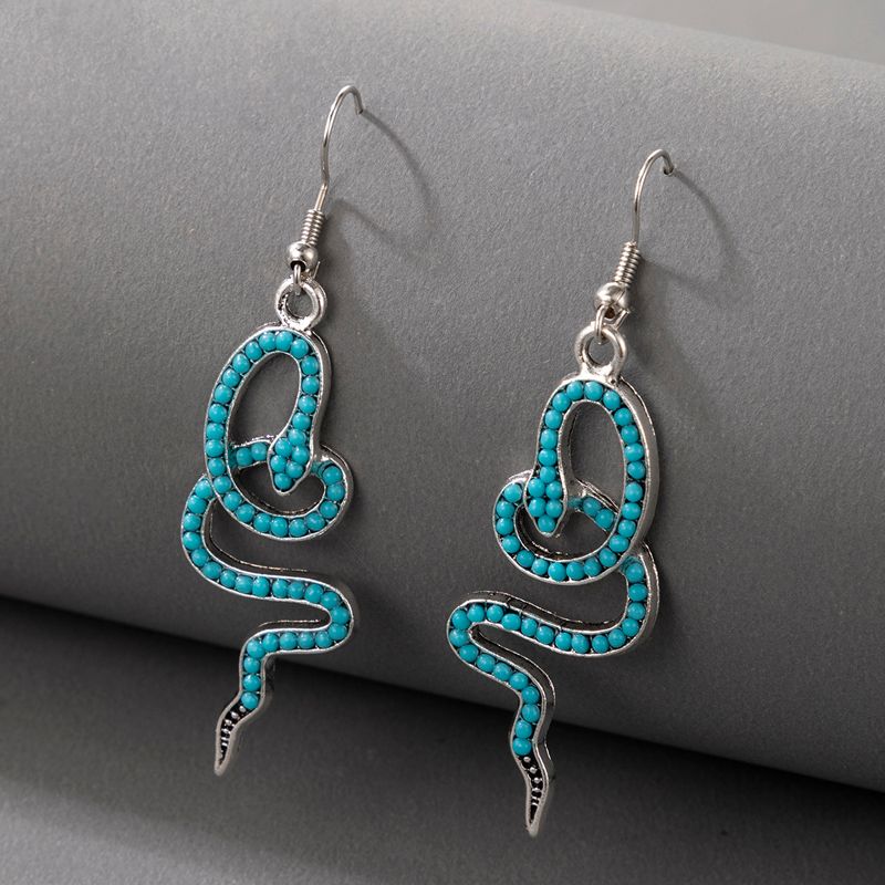 Nihaojewelry Jewelry Wholesale Snake Shape Inlaid Beads Earrings