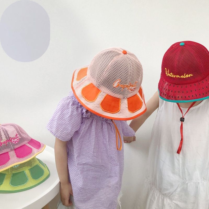 Simple Fruit Letter Shape Mesh Children's Fisherman Hat