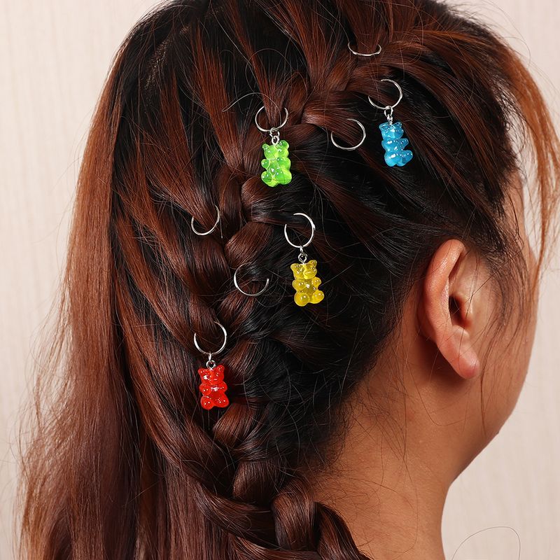 Wholesale Jewelry Jelly Color Resin Bear Hair Accessories Nihaojewelry