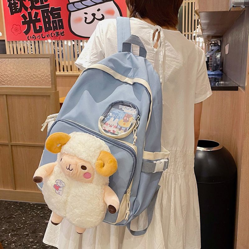 Korean Sheep Pendant Large Capacity Backpack Wholesale