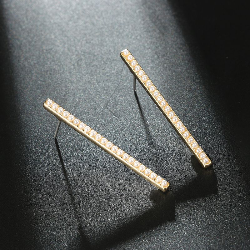Nihaojewelry Simple Pearl One-line Earrings Wholesale Jewelry